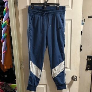 Nike Women's Blue and White Track Pants